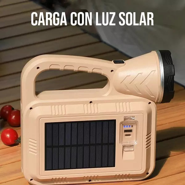 LÁMPARA DE FOGATA PORTÁTIL + CARGA SOLAR