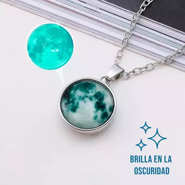 COLLAR DE LUNA LUMINOSO PREMIUN + REGALO ARETES Y PULSERA