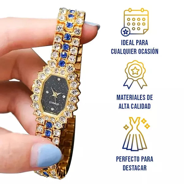 RELOJ EXCLUSIVO 2024 MUJER ROMBO 2X1